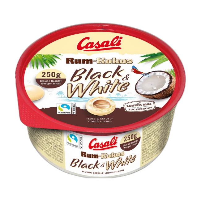 Bomboane Cu Rom Si Cocos Rum-Kokos Black & White Casali 250g
